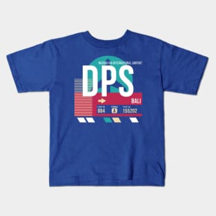 Bali, Indonesia (DPS) Airport Code Baggage Tag E Kids T-Shirt